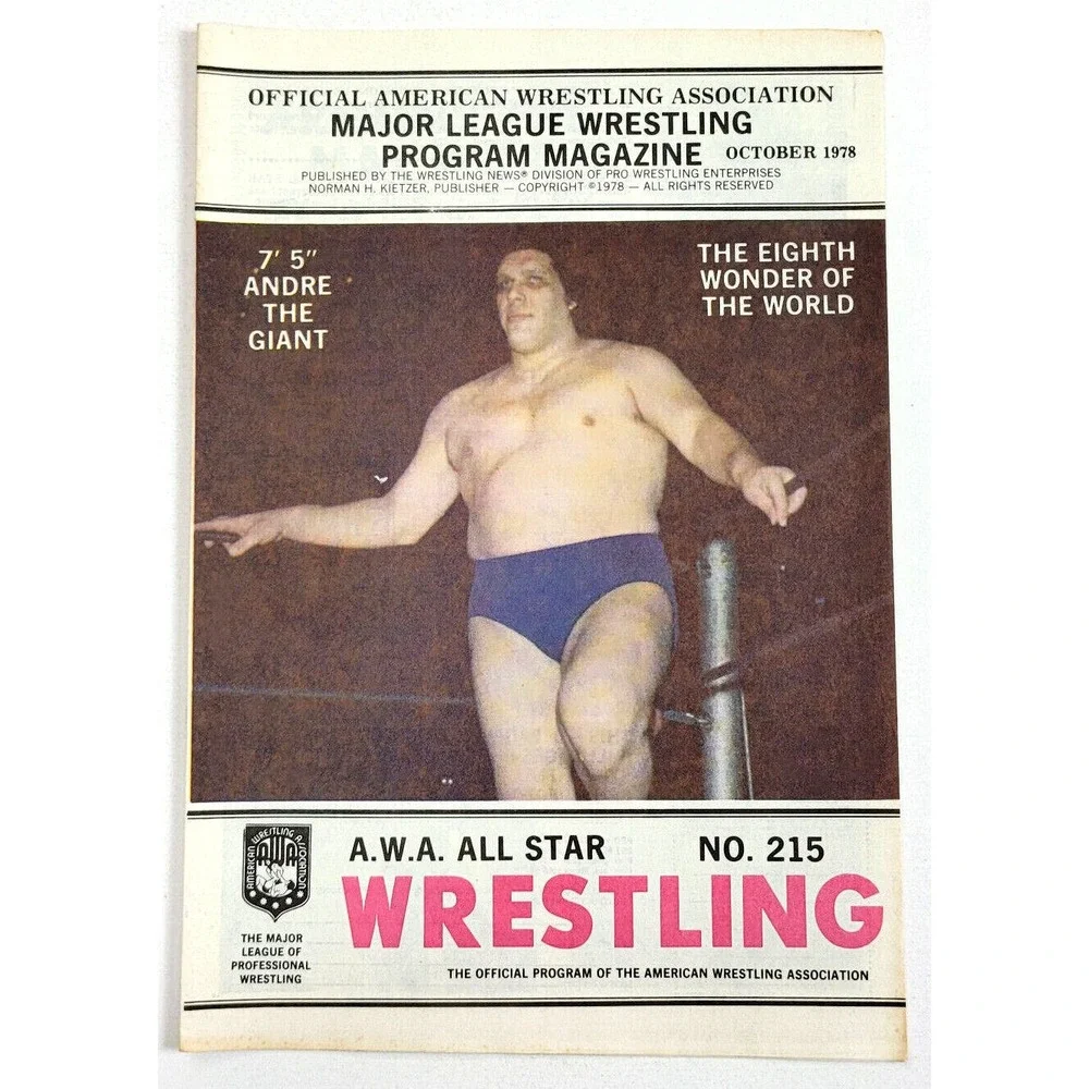 A.W.A. CHAMPIONSHIP‎ WRESTLING OFFICIAL PROGRAM MAGAZINE # 215 / OCT 1978